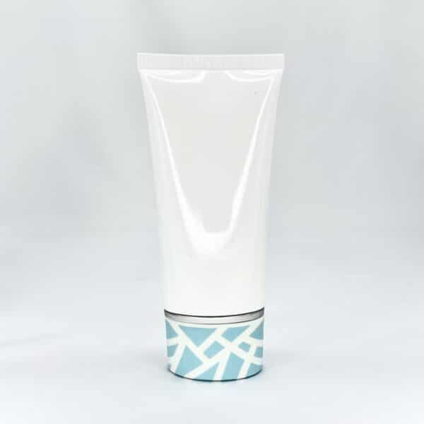 Wholesale cosmetic tube for cosmetic or skincare products, with double layer lid. PCR and Ocean-bound plastic available, customisable colour, size and printing