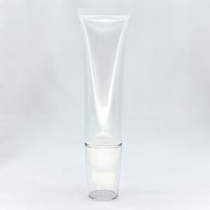 Wholesale Tube with brush head for cosmetic or skincare products, with turning lock system, PCR and Ocean-bound plastic available, customisable colour, size and printing.