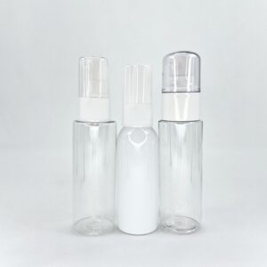 all-plastic spray bottle for skincare, cosmetic, personal and hair care products.